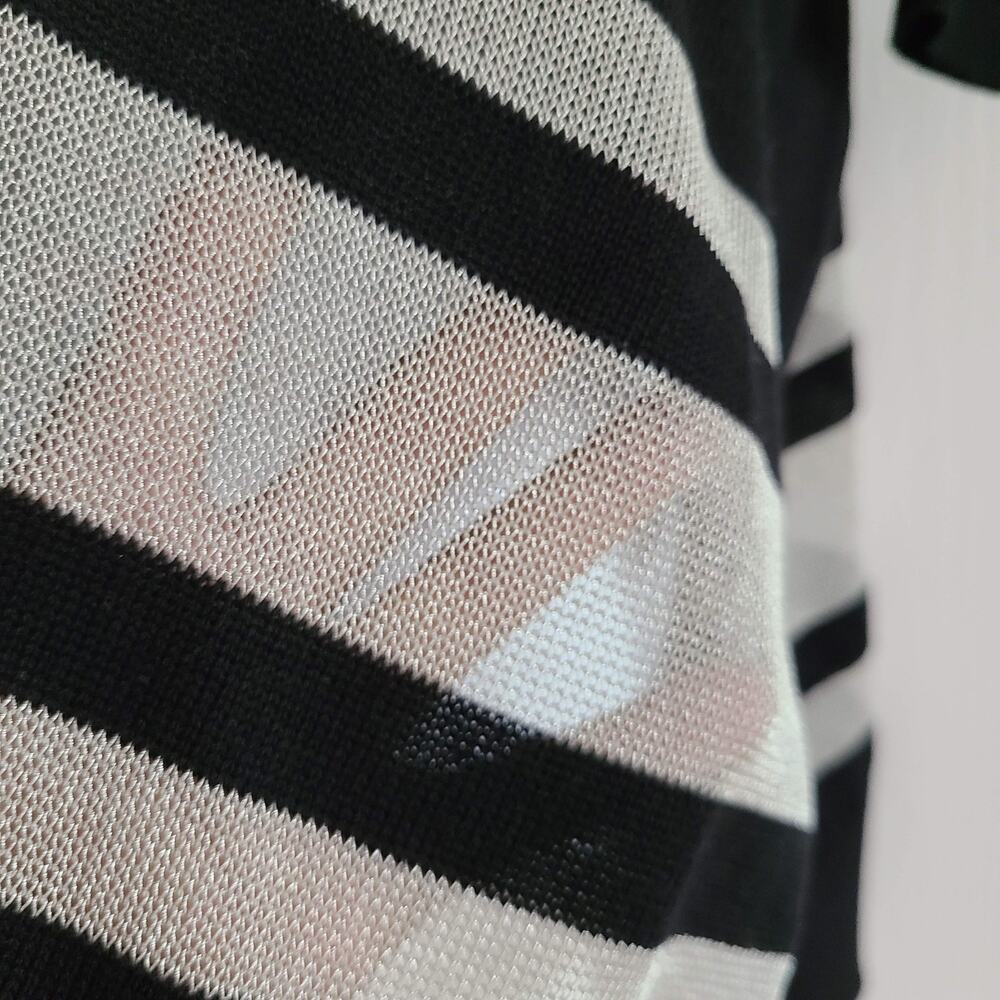 TRINA TURK Dolman Sleeve Semi Sheer Stripe Metallic Sweater Women's Size Small - Picture 5 of 9